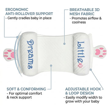 Fournr Adjustable Pillow with Anti-Rollover Support | Breathable 3D Mesh | Pillow